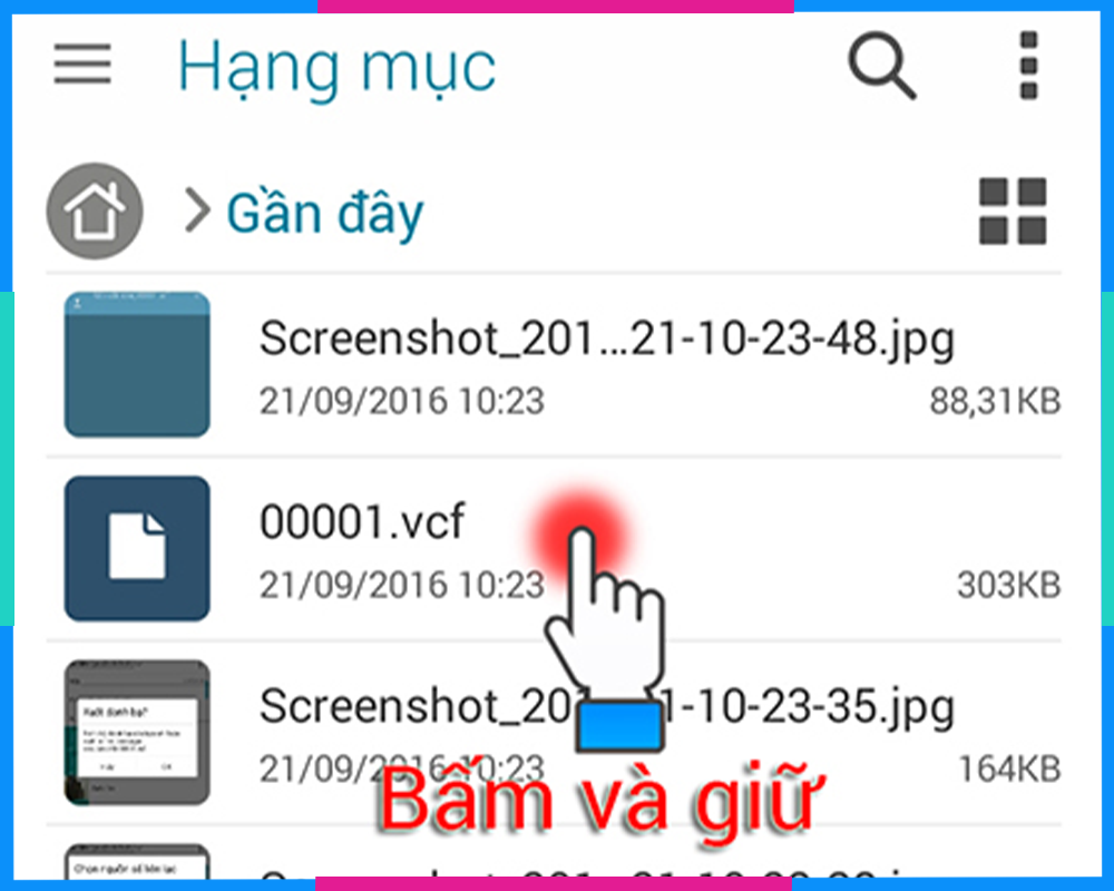 chuyển danh bạ từ android sang iphone vcard B8